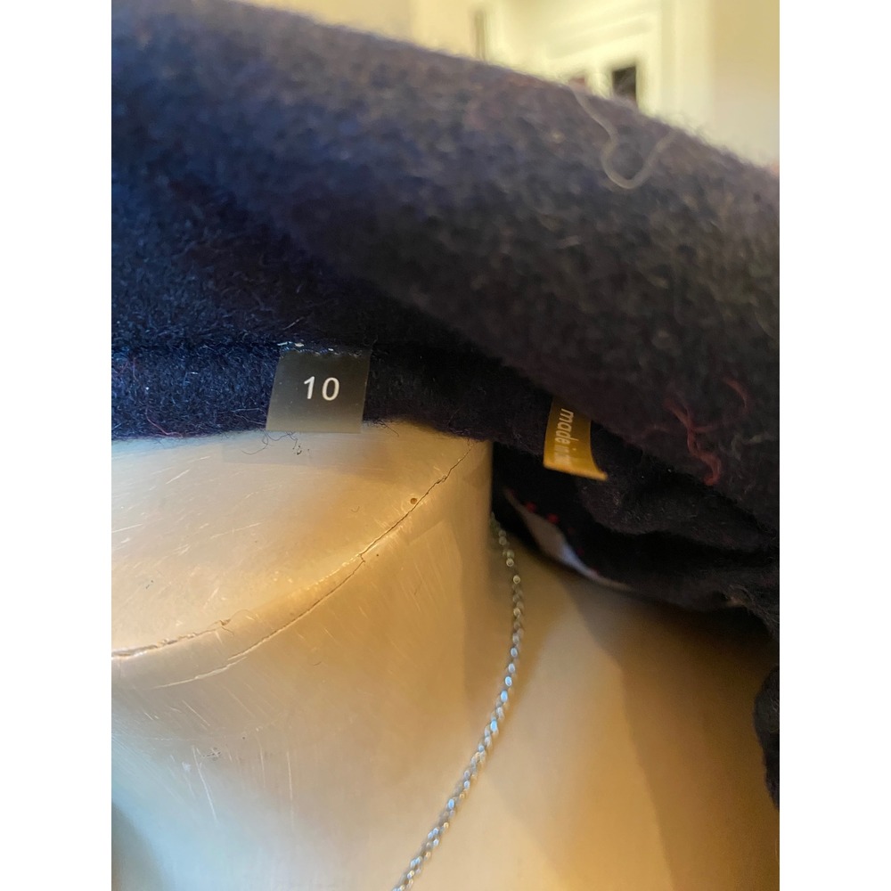 Calvin Klein Women's Navy Wool Blend Zip Front Trench Coat Jacket Size 10‎ - Picture 10 of 16